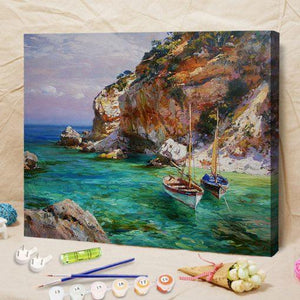 Paint by Numbers Kit -Broken Ship By The Sea