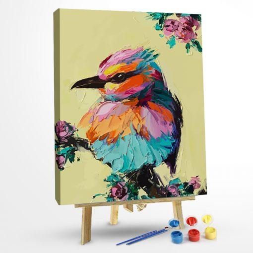 Paint by Numbers Kit-Colourful Bird3