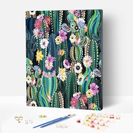 Paint by Numbers Kit – Small Flower on Cactus