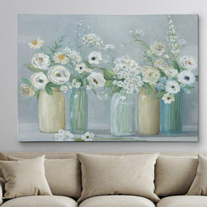 'Blooming Meadow Beauties' Watercolor Painting Print on Wrapped Canvas