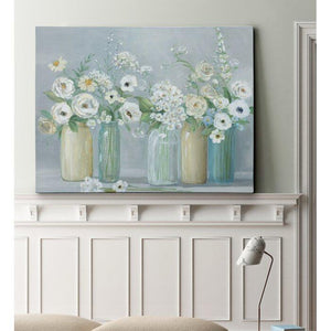 'Blooming Meadow Beauties' Watercolor Painting Print on Wrapped Canvas