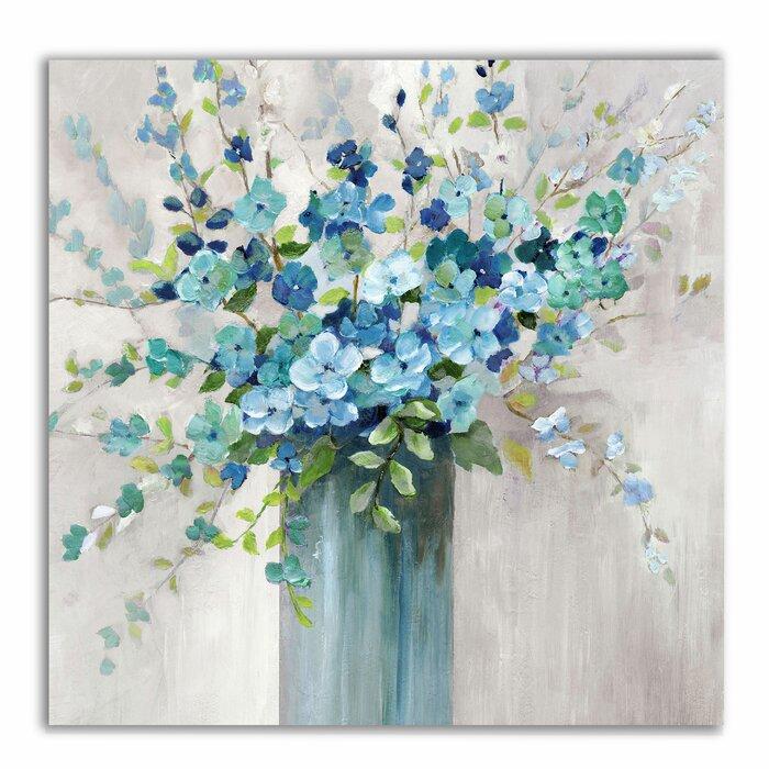 'Sea Isle Wildflowers' - Wrapped Canvas Painting Print