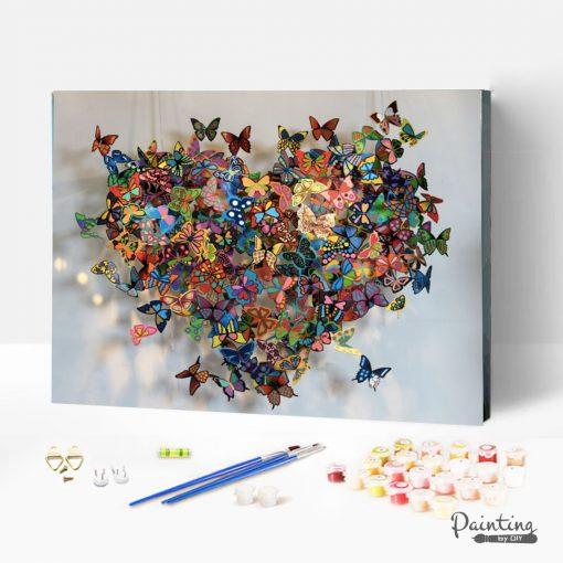 Paint by Numbers Kit – Set of Flower Heart