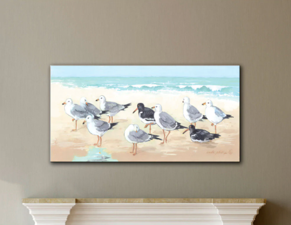 ArtWall Anita Phillips 'Seagulls and Sand' Gallery-wrapped Canvas