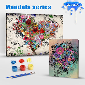 Paint by Numbers Kit-Mandala Series（2Pack）