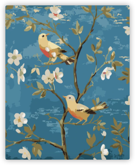 Birds and flowers Painting for Home Decor