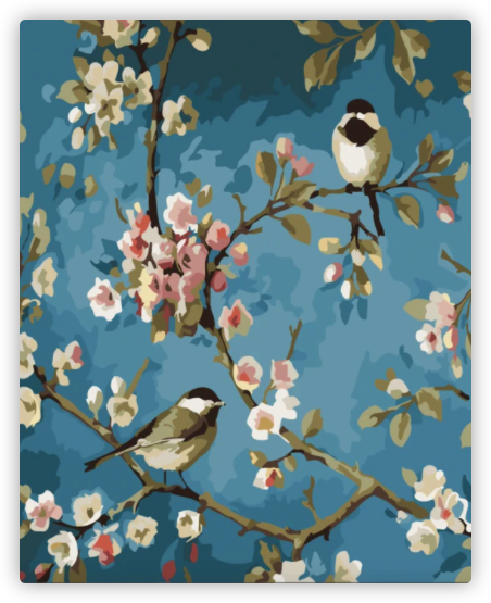 Birds and flowers Painting for Home Decor