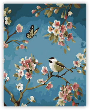 Birds and flowers Painting for Home Decor