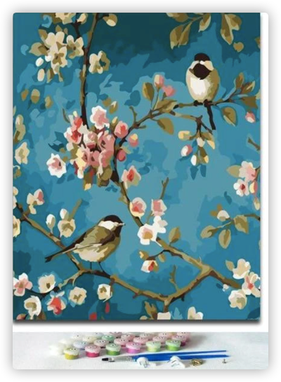 Birds and flowers Painting for Home Decor